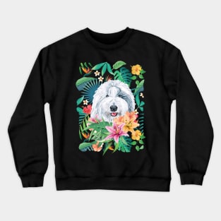 Tropical Old English Sheepdog Crewneck Sweatshirt